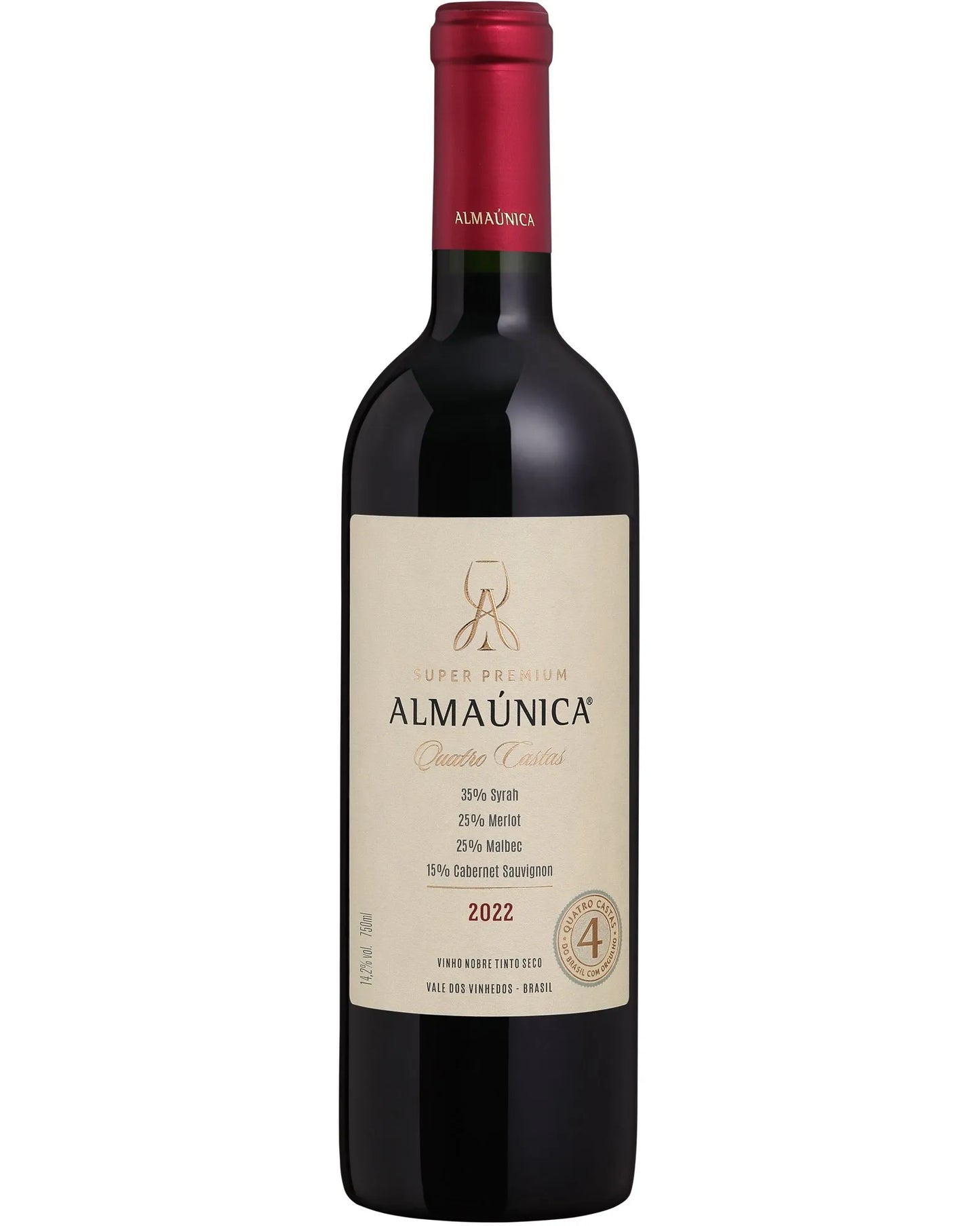 Vinho Tinto Almaúnica Quatro Castas 2022 | Vale dos Vinhedos